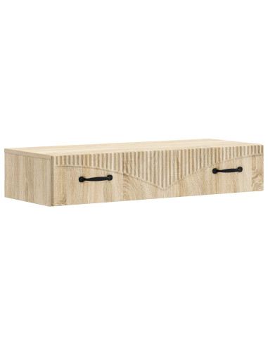 Tavolino da Parete Laterale Rovere Sonoma 87,5 x 34,5 x 17 cm