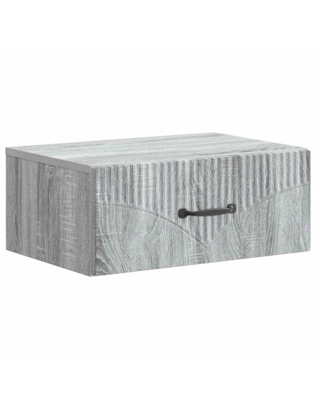 Mobiletto da notte a muro Grigio Sonoma 49 x 34,5 x 20 cm