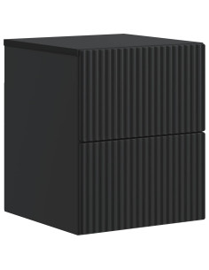 Mobiletto da notte a muro con cassetto Nero 33 x 34,5 x 40 cm