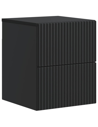 Mobiletto da notte a muro con cassetto Nero 33 x 34,5 x 40 cm