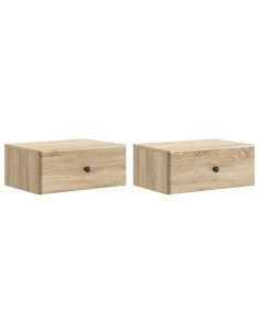 Mobiletto da notte a muro 2 pcs Rovere Sonoma 49 x 34,5 x 20 cm