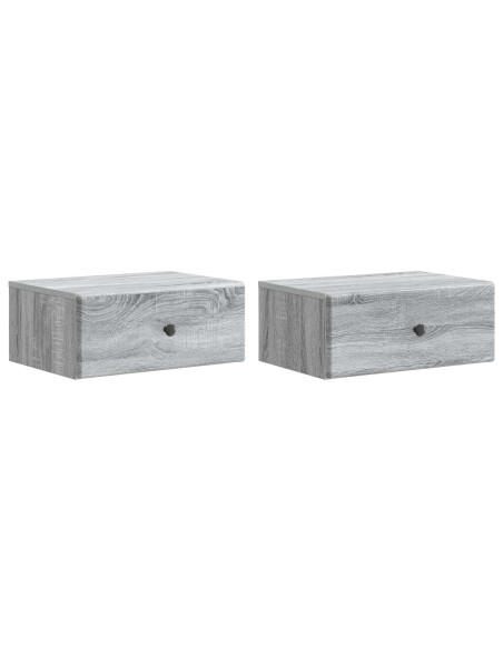 Mobiletto da notte a muro 2 pcs Grigio Sonoma 49 x 34,5 x 20 cm