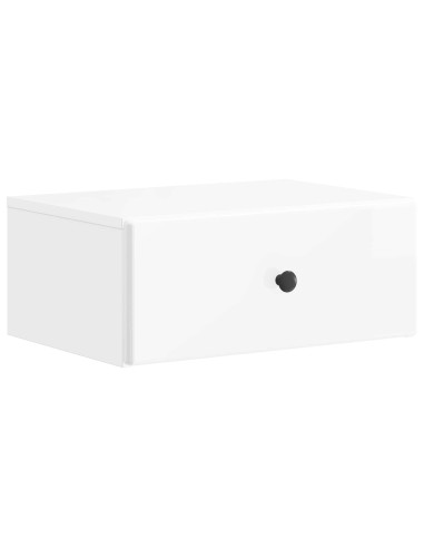 Mobiletto da notte a muro Bianco Lucido 49 x 34,5 x 20 cm