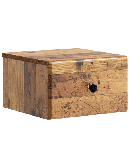 Mobiletto da notte a muro Legno antico 34,5 x 33 x 20 cm