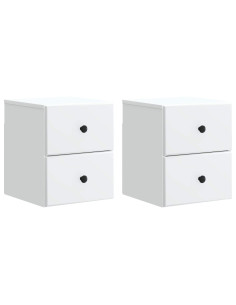 Mobiletto da notte a muro 2 pcs Bianco 34,5 x 33 x 40 cm
