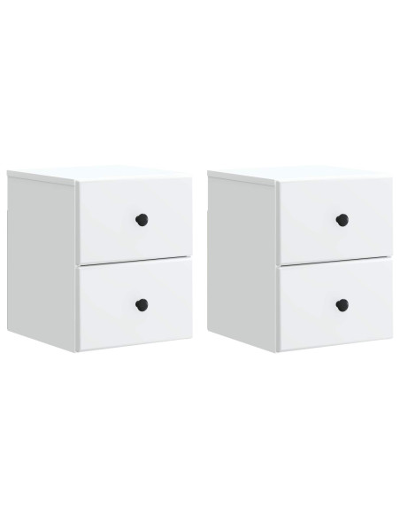 Mobiletto da notte a muro 2 pcs Bianco 34,5 x 33 x 40 cm