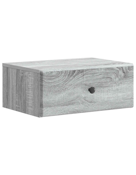Mobiletto da notte a muro Grigio Sonoma 49 x 34,5 x 20 cm