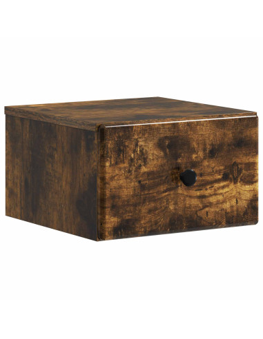 Mobiletto da notte a muro Rovere Fumo 34,5 x 33 x 20 cm