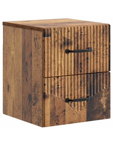 Mobiletto da notte a muro Legno antico 34,5 x 33 x 40 cm