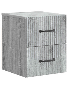 Mobiletto da notte a muro Grigio Sonoma 34,5 x 33 x 40 cm