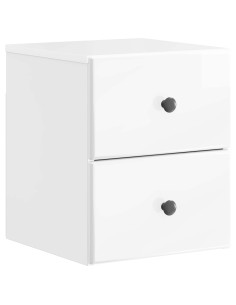 Mobiletto da notte a muro Bianco Lucido 34,5 x 33 x 40 cm