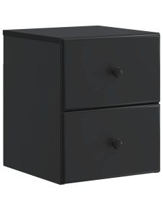 Mobiletto da notte a muro con cassetto Nero 34,5 x 33 x 40 cm