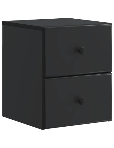 Mobiletto da notte a muro con cassetto Nero 34,5 x 33 x 40 cm