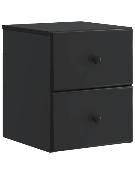 Mobiletto da notte a muro con cassetto Nero 34,5 x 33 x 40 cm
