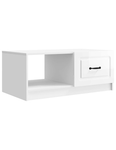 Tavolino da salotto Bianco Lucido 90 x 50 x 37 cm
