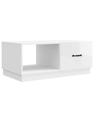 Tavolino da salotto Bianco Lucido 90 x 50 x 37 cm