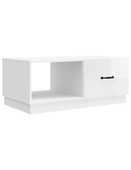 Tavolino da salotto Bianco Lucido 90 x 50 x 37 cm