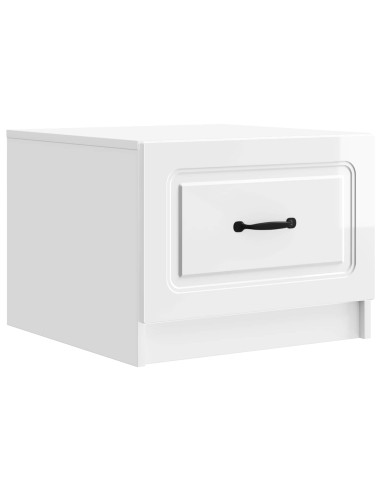 Tavolino da salotto con cassetto Bianco Lucido 49 x 50 x 37 cm