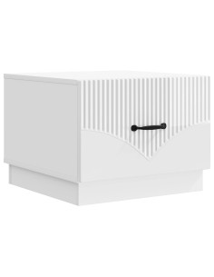 Tavolino da salotto con cassetto Bianco Lucido 49 x 50 x 37 cm