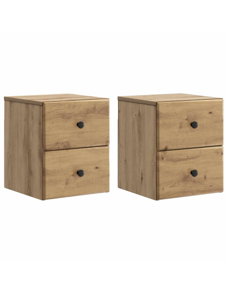 Mobiletto da notte a muro con cassetto 2 pcs Rovere Artigianale