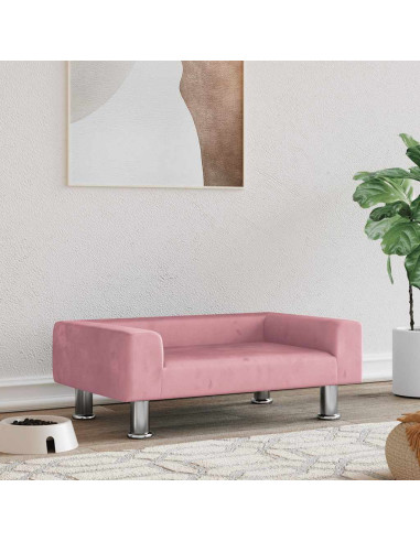 Lettino per Cani Rosa 70x45x26,5 cm in Velluto