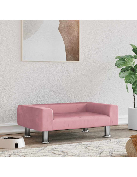 Lettino per Cani Rosa 70x45x26,5 cm in Velluto