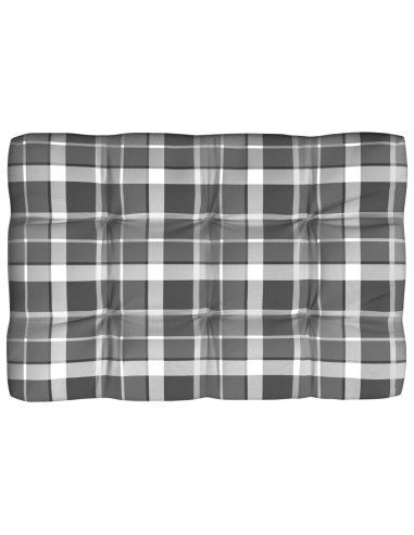 Cuscini per Divano Pallet 7 pz Grigio Motivo a Quadri