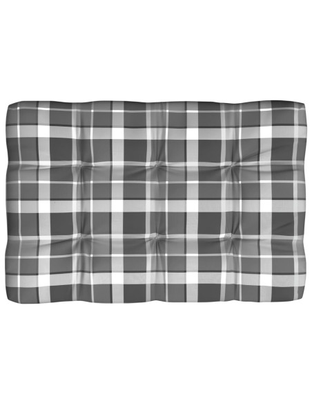 Cuscini per Divano Pallet 7 pz Grigio Motivo a Quadri