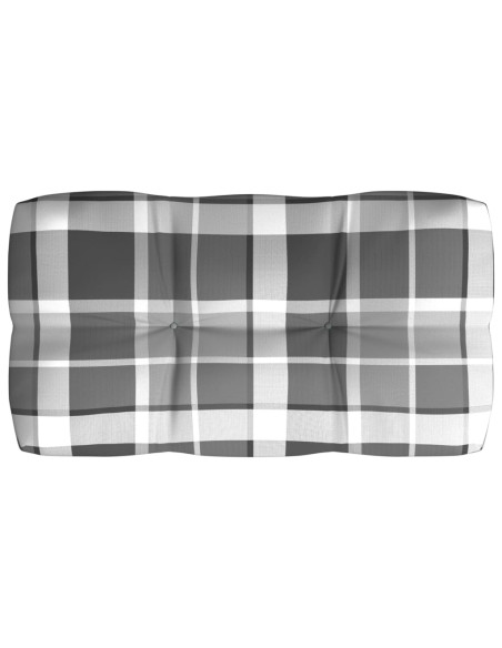 Cuscini per Divano Pallet 7 pz Grigio Motivo a Quadri