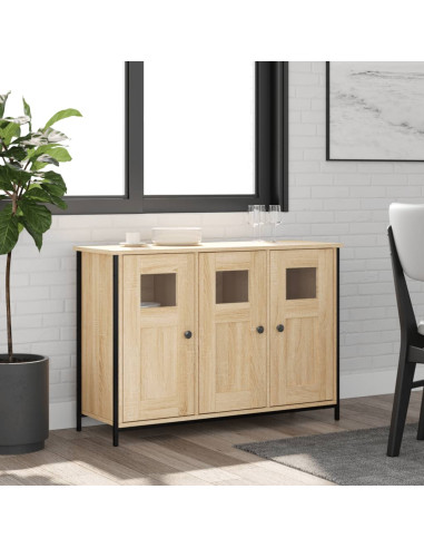 Credenza Rovere Sonoma 100x35x70 cm in Legno Multistrato