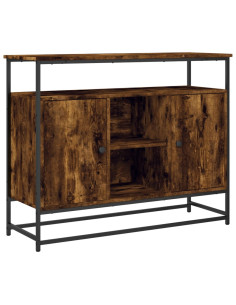 Credenza Rovere Fumo 100x35x80 cm in Legno Multistrato 2
