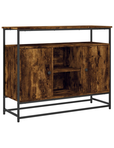 Credenza Rovere Fumo 100x35x80 cm in Legno Multistrato