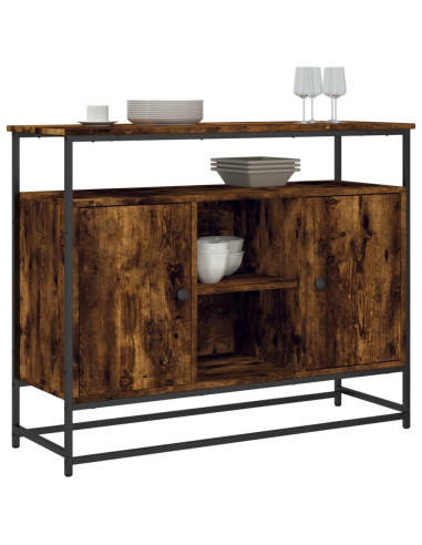 Credenza Rovere Fumo 100x35x80 cm in Legno Multistrato