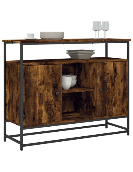 Credenza Rovere Fumo 100x35x80 cm in Legno Multistrato