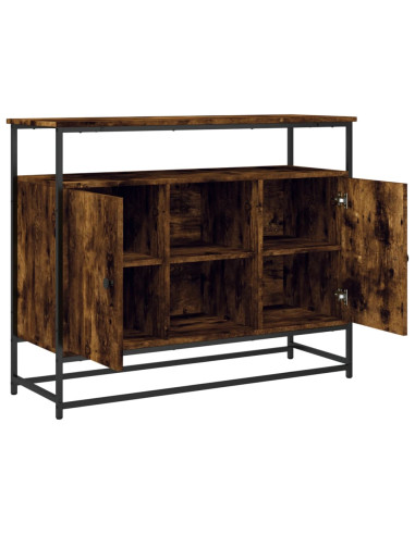 Credenza Rovere Fumo 100x35x80 cm in Legno Multistrato