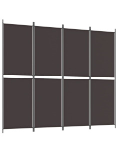 Divisorio a 4 Pannelli Marrone 200x220 cm in Tessuto