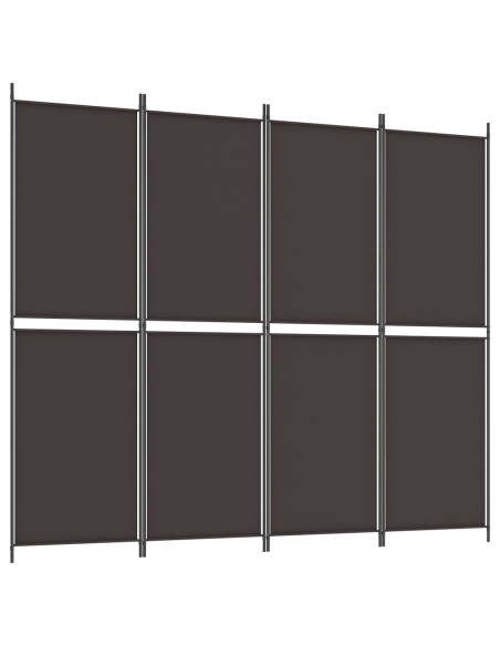Divisorio a 4 Pannelli Marrone 200x220 cm in Tessuto