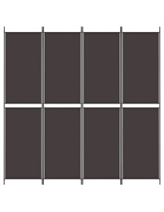 Divisorio a 4 Pannelli Marrone 200x220 cm in Tessuto 2