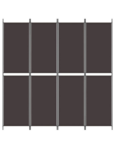 Divisorio a 4 Pannelli Marrone 200x220 cm in Tessuto