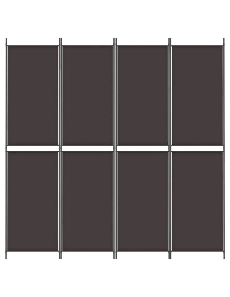 Divisorio a 4 Pannelli Marrone 200x220 cm in Tessuto