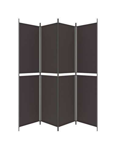 Divisorio a 4 Pannelli Marrone 200x220 cm in Tessuto