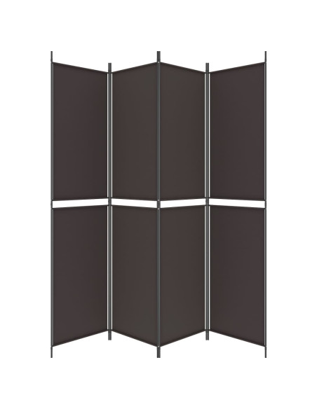 Divisorio a 4 Pannelli Marrone 200x220 cm in Tessuto