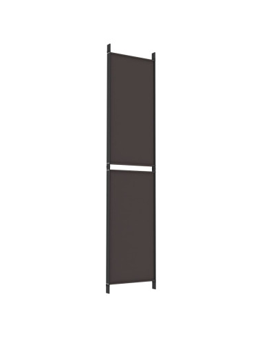 Divisorio a 4 Pannelli Marrone 200x220 cm in Tessuto