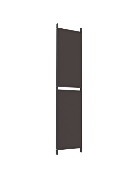Divisorio a 4 Pannelli Marrone 200x220 cm in Tessuto