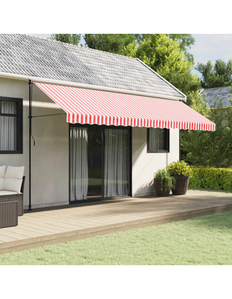 Tessuto Ricambio per Mantovana da Tenda Righe Rosse Bianche 5 m