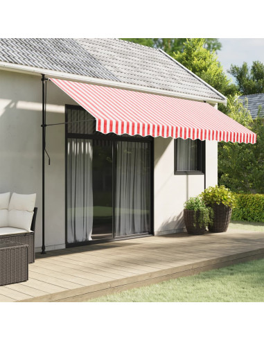 Tessuto Ricambio per Mantovana da Tenda Righe Rosse Bianche 4 m