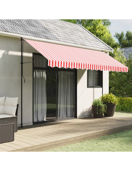 Tessuto Ricambio per Mantovana da Tenda Righe Rosse Bianche 4 m