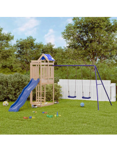 Set da Gioco da Esterno in Legno Massello di Pino