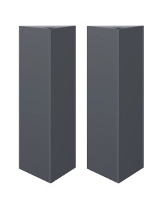 Fioriere 2 pz Antracite Triangolari 30x26x75 cm in Acciaio 2