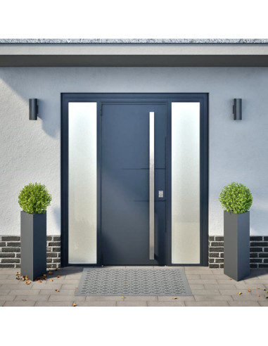 Fioriere 2 pz Antracite Triangolari 30x26x75 cm in Acciaio